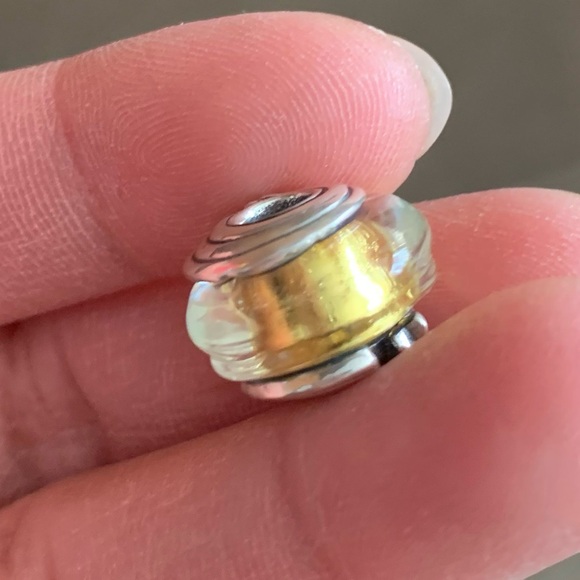 NWOT Shooting Star Grooved Murano Glass Charm Sterling Silver 925 - Picture 9 of 12